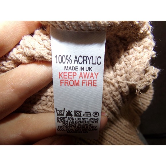 pretty little thing womens iffy stone oversized cable knit dress S/M Brown - Picture 5 of 7